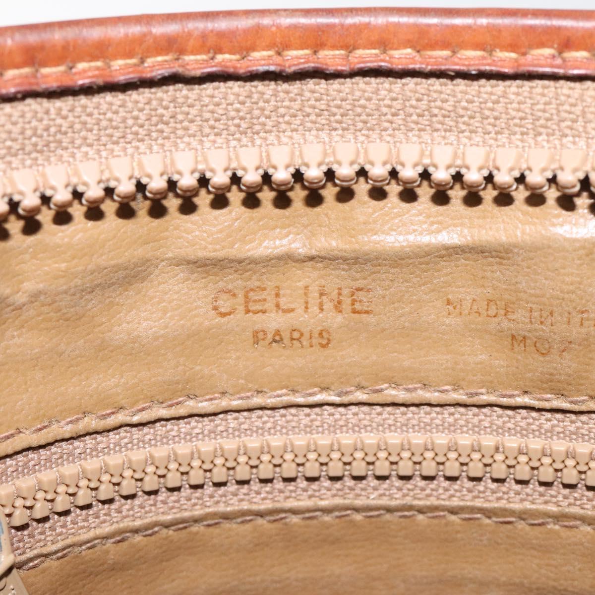 CELINE Macadam Canvas Clutch Bag PVC Beige Gold Auth bs23019