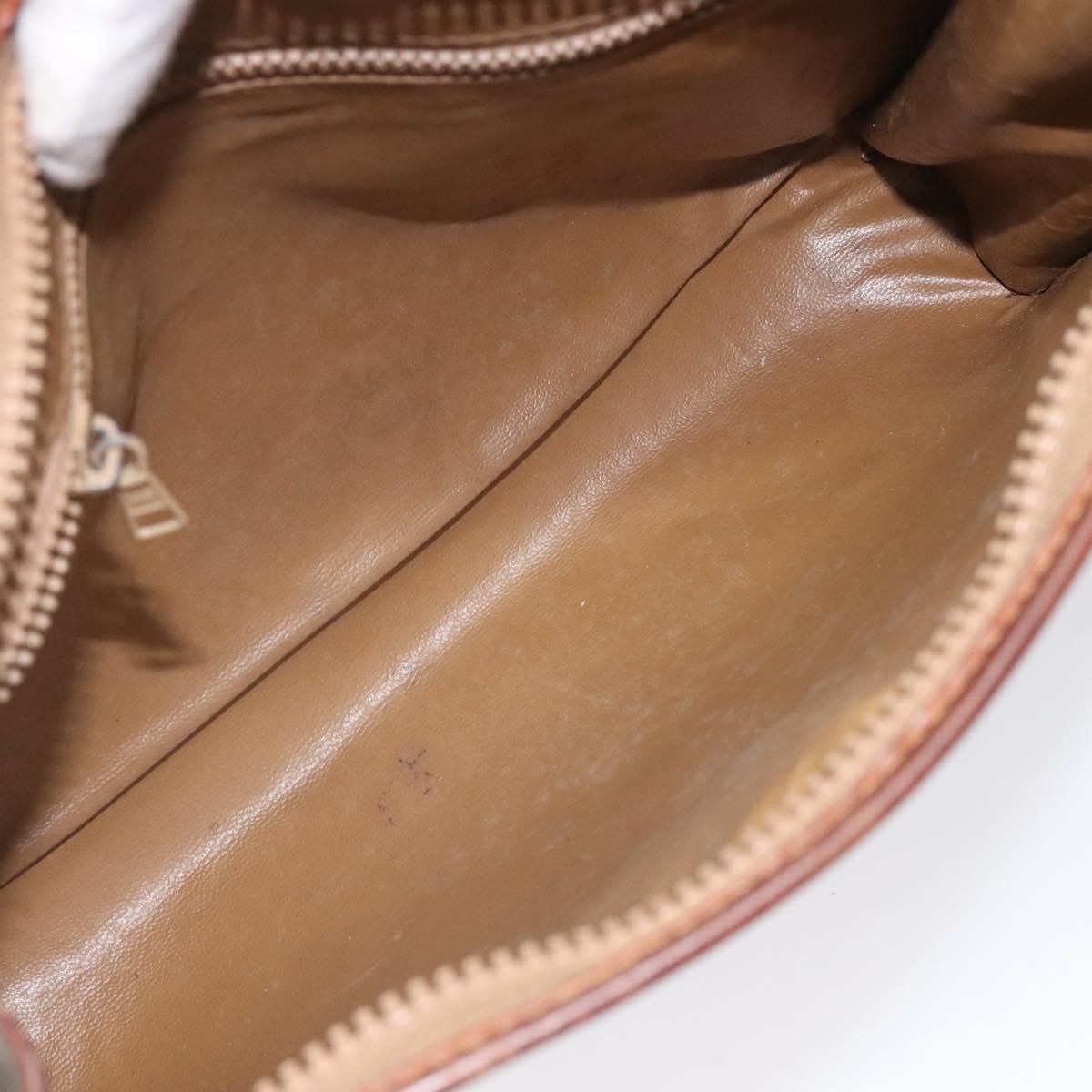 CELINE Macadam Canvas Clutch Bag PVC Beige Gold Auth bs23019