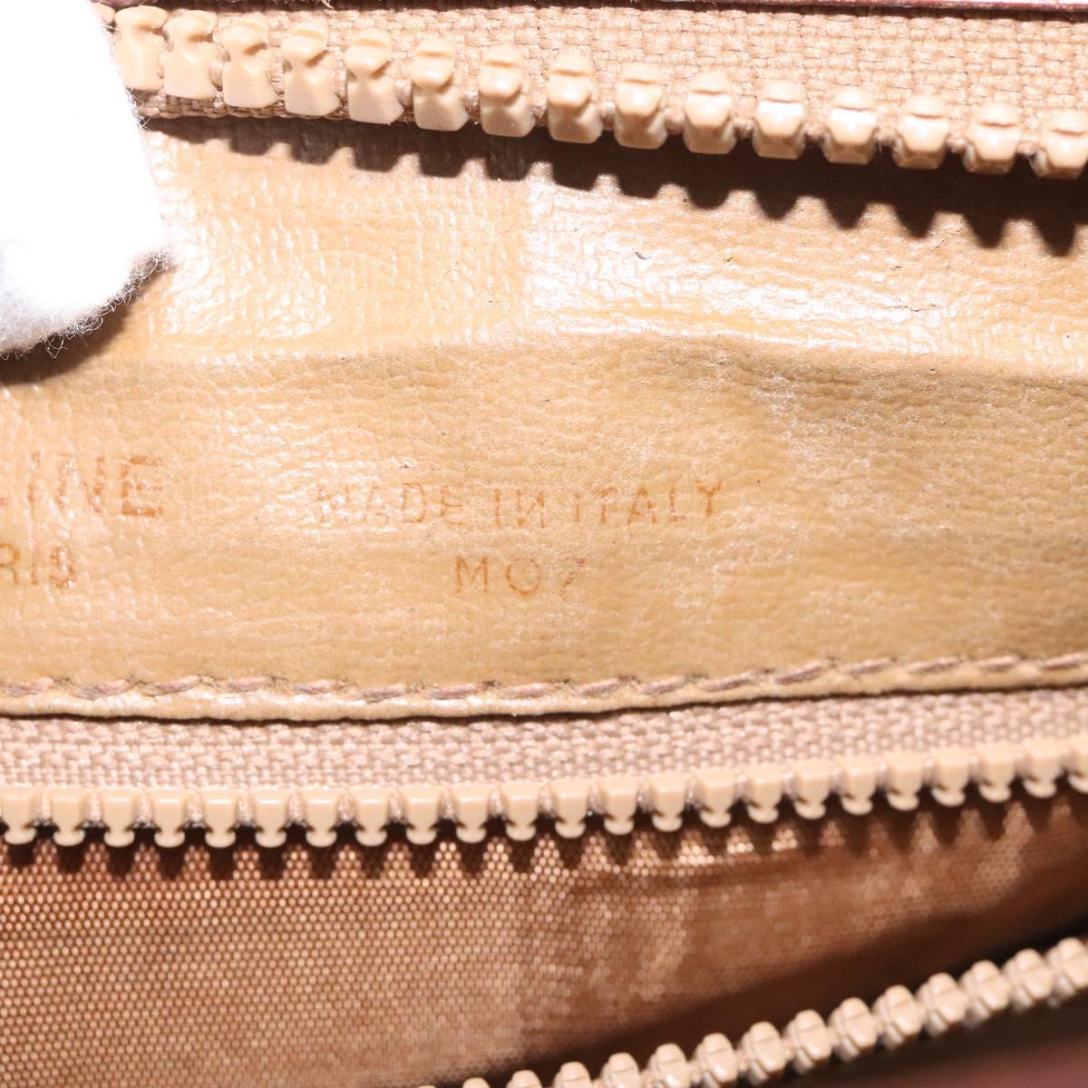CELINE Macadam Canvas Clutch Bag PVC Beige Gold Auth bs23019