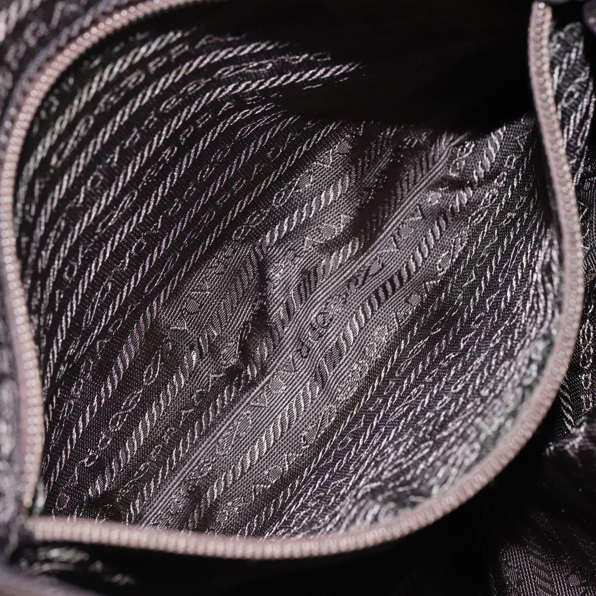 PRADA Tote Bag Nylon Khaki Silver Auth bs23051