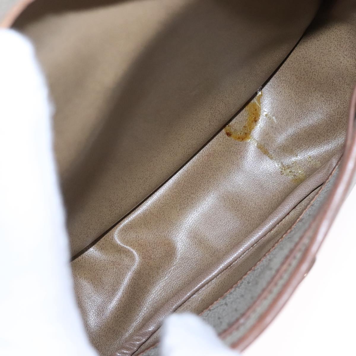 Christian Dior Honeycomb Canvas Shoulder Bag PVC Leather Beige Auth bs23056