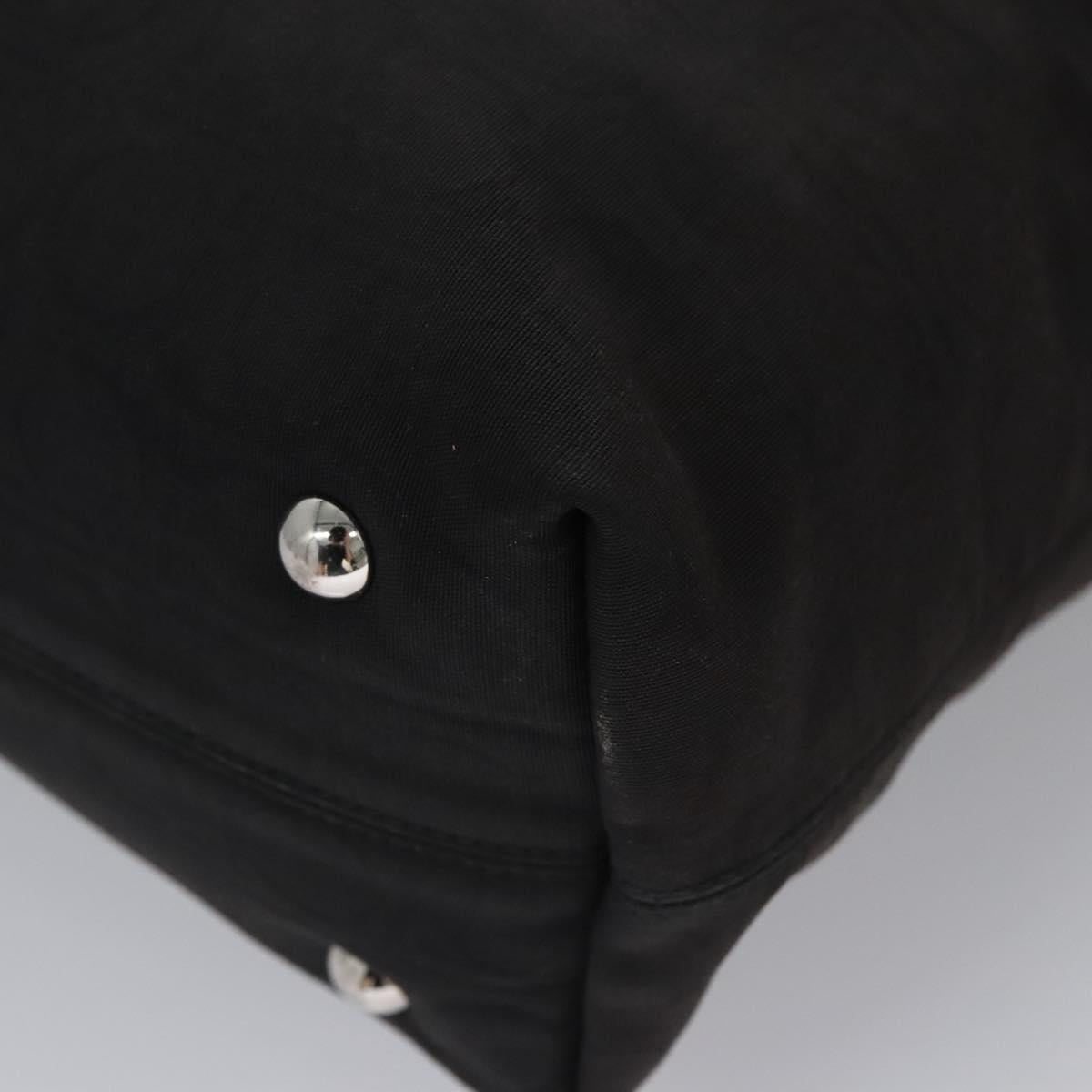 Salvatore Ferragamo Gancini Tote Bag Canvas Black Silver Auth bs23065