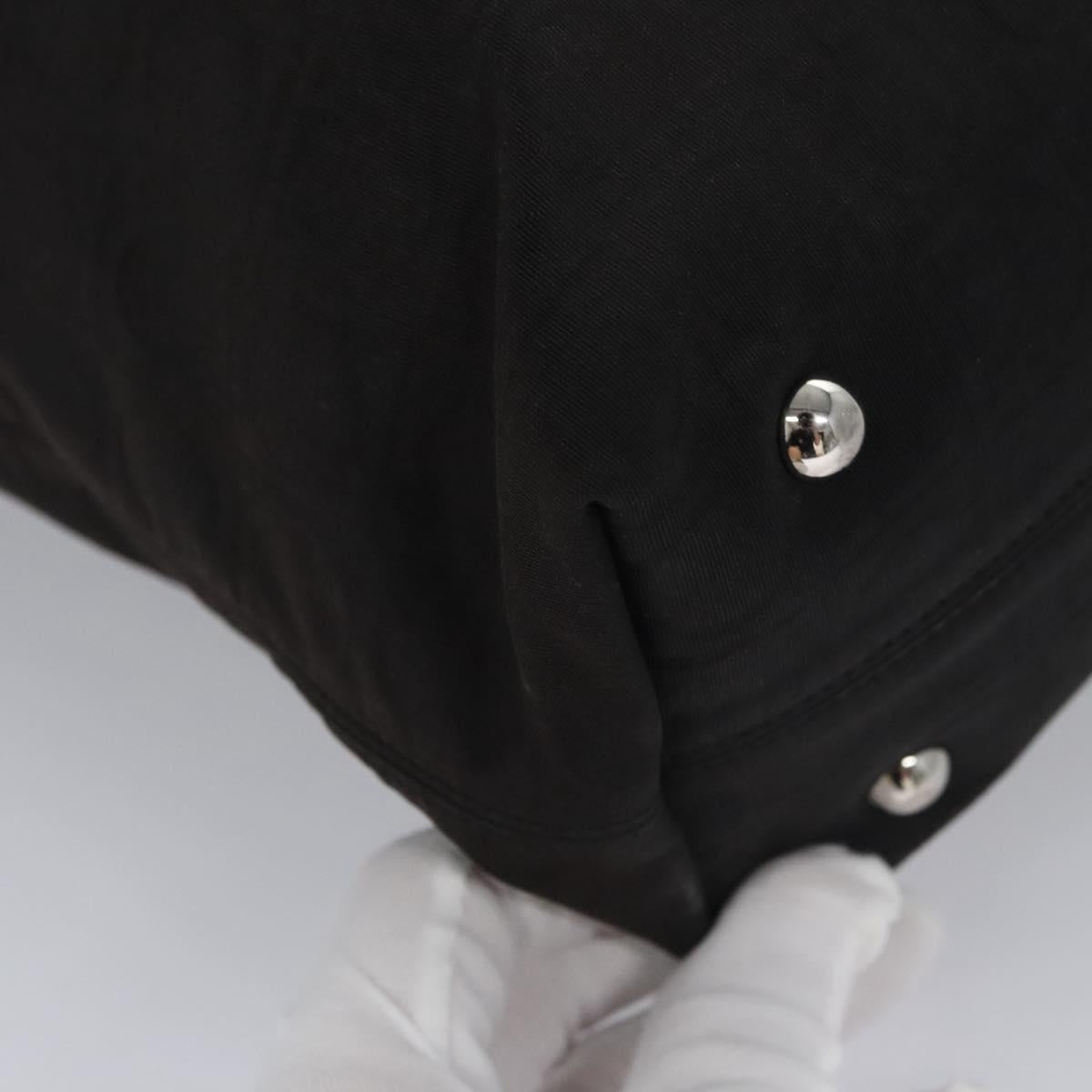 Salvatore Ferragamo Gancini Tote Bag Canvas Black Silver Auth bs23065