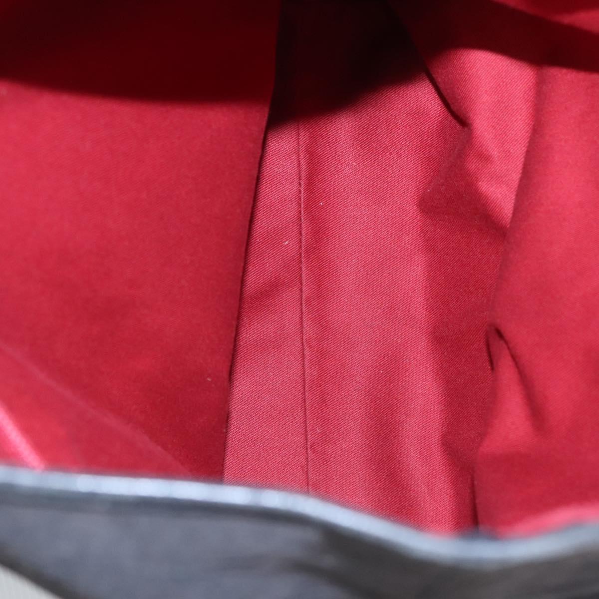 Salvatore Ferragamo Gancini Tote Bag Canvas Black Silver Auth bs23065