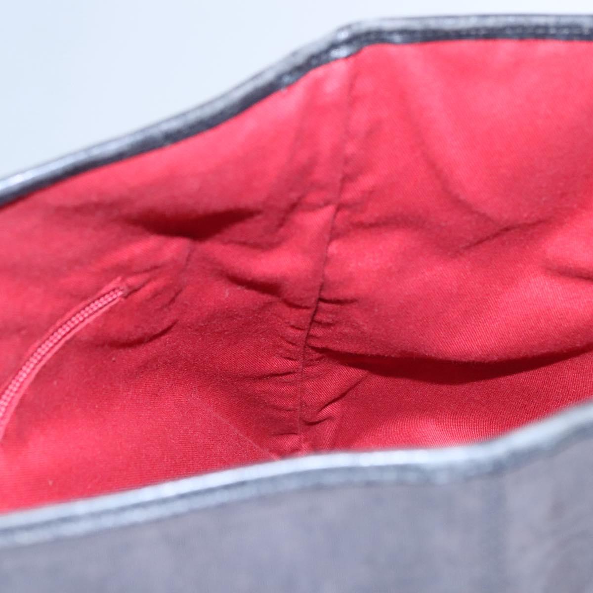 Salvatore Ferragamo Gancini Tote Bag Canvas Black Silver Auth bs23065