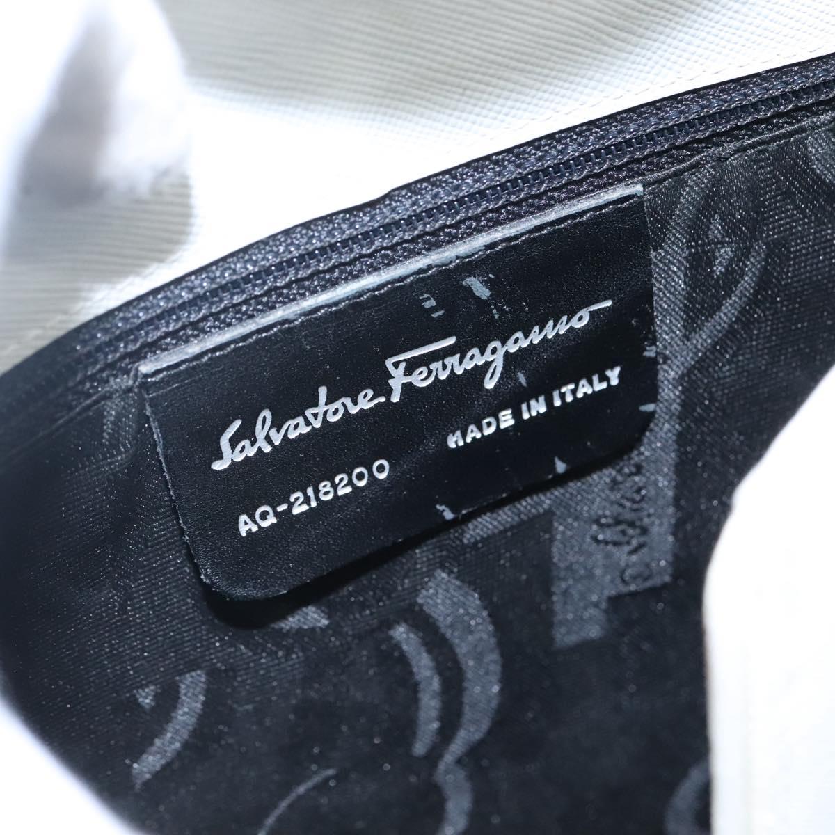 Salvatore Ferragamo Shoulder Bag Leather White Auth bs23066