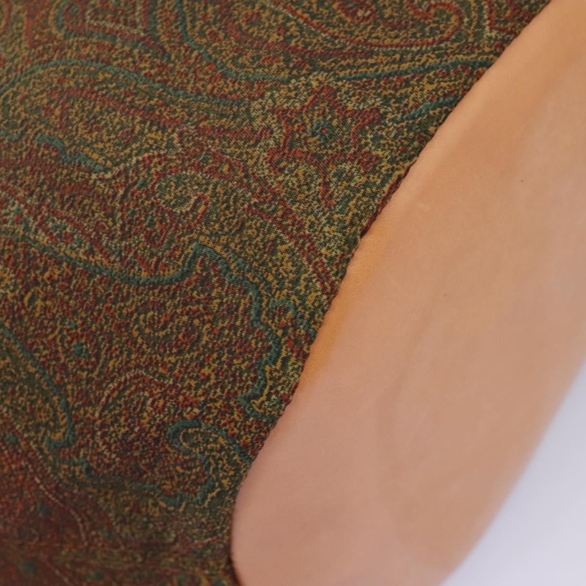 ETRO Paisley Shoulder Bag Nylon Brown Red Green Auth bs23067