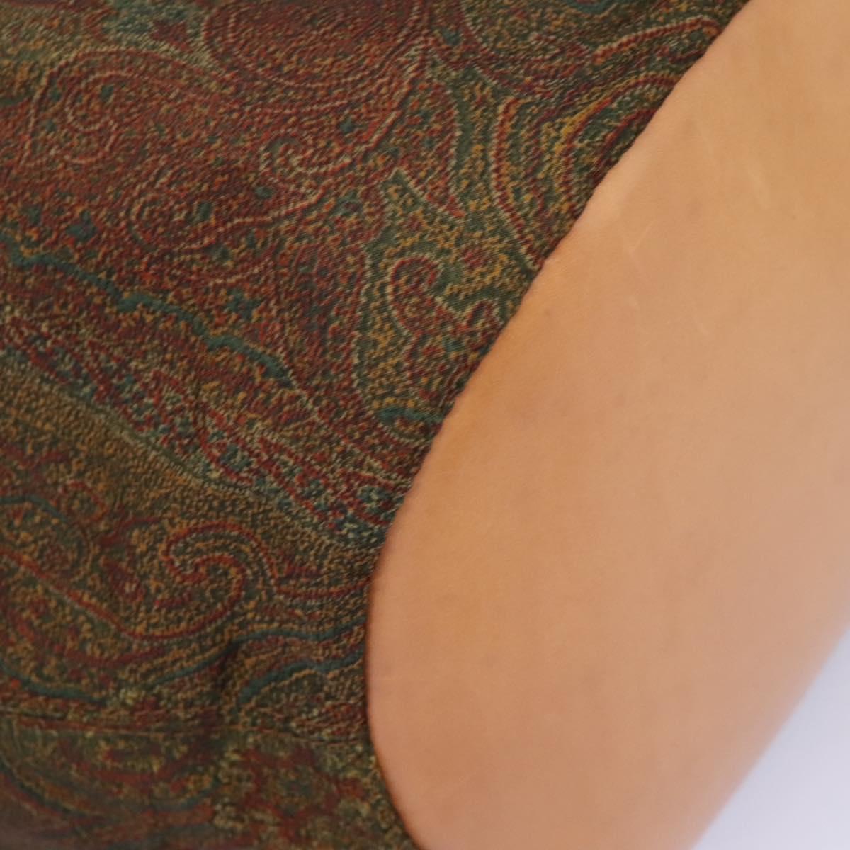 ETRO Paisley Shoulder Bag Nylon Brown Red Green Auth bs23067