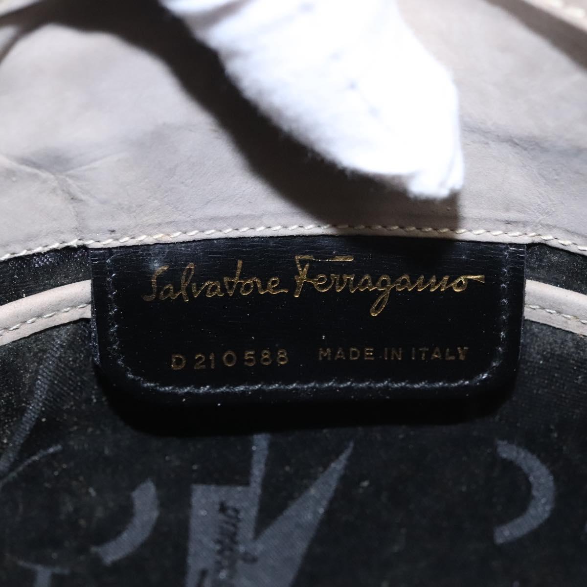 Salvatore Ferragamo Vala Shoulder Bag Suede Beige Auth bs23073