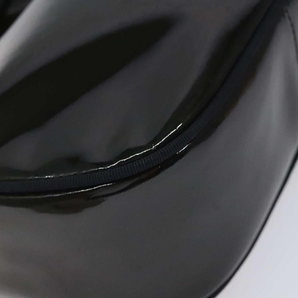 Salvatore Ferragamo Vala Shoulder Bag Patent leather Black Gold Auth bs23082