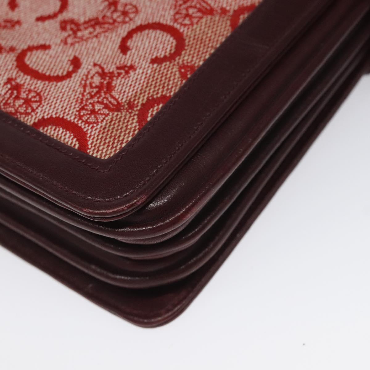 CELINE C Sulky Shoulder Bag Red Gold Auth bs23084