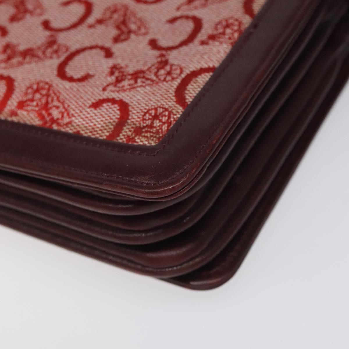 CELINE C Sulky Shoulder Bag Red Gold Auth bs23084