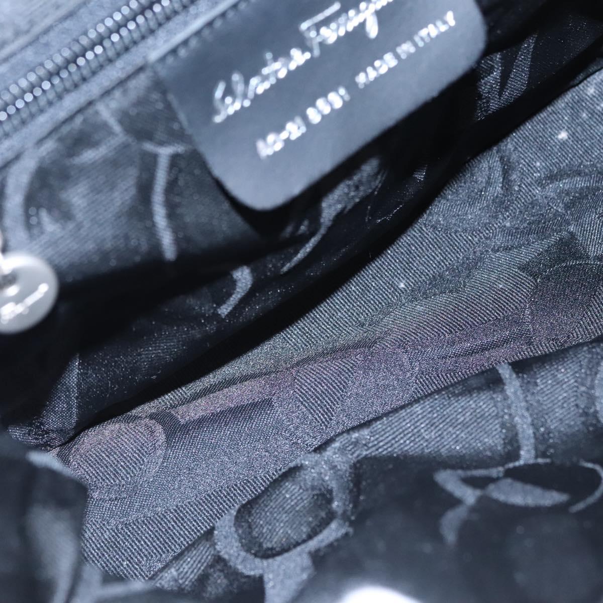 Salvatore Ferragamo Shoulder Bag Leather Brown Silver Auth bs23091