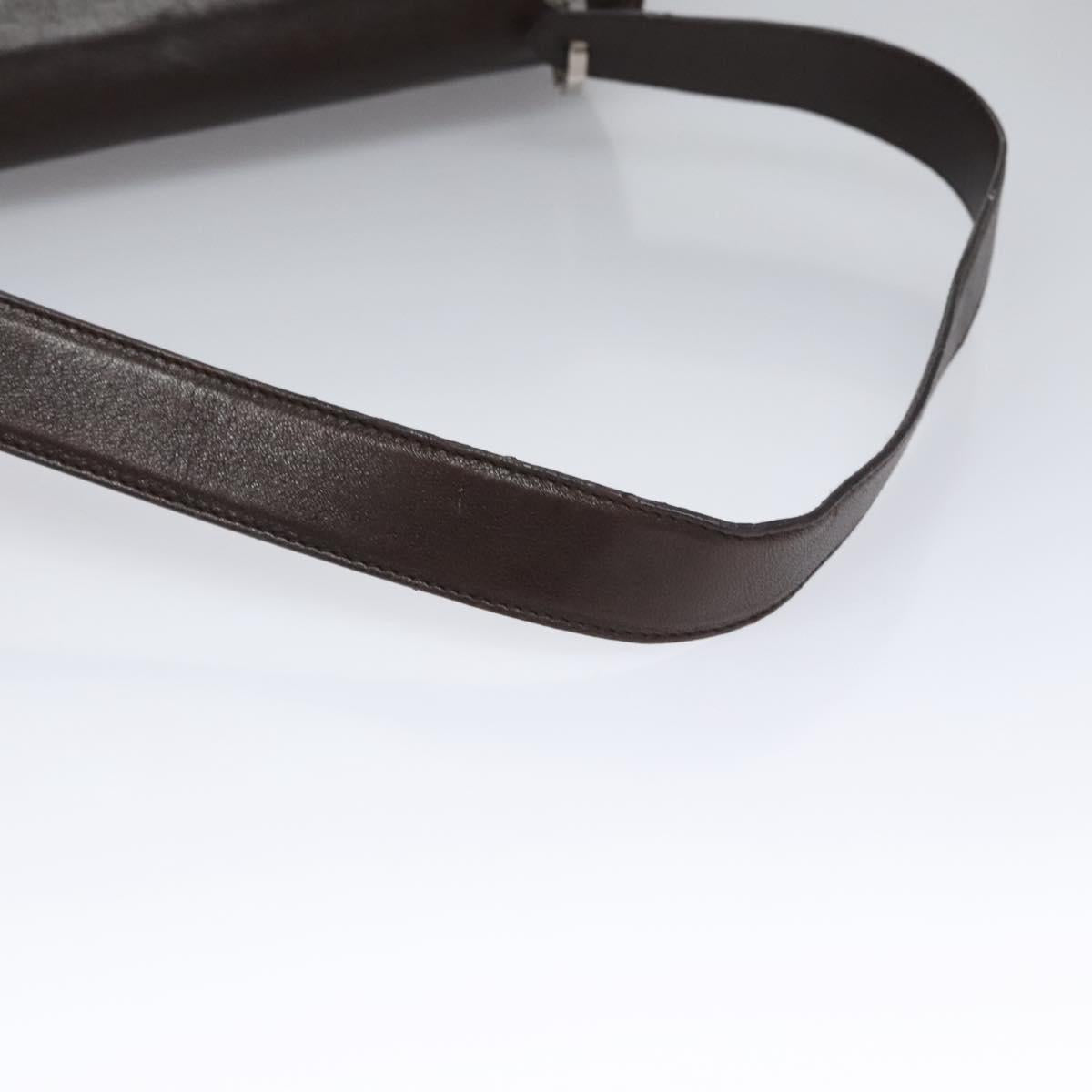 Salvatore Ferragamo Shoulder Bag Leather Brown Silver Auth bs23091