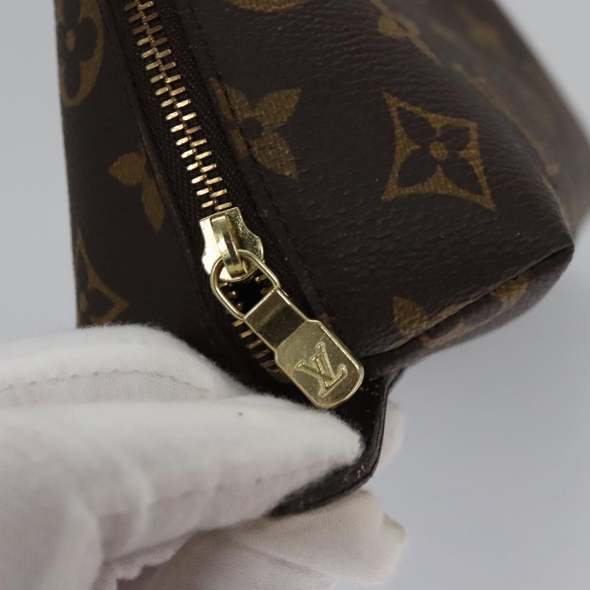 LOUIS VUITTON Monogram Trousse Demi Ronde Cosmetic Pouch M47520 LV Auth bs23103