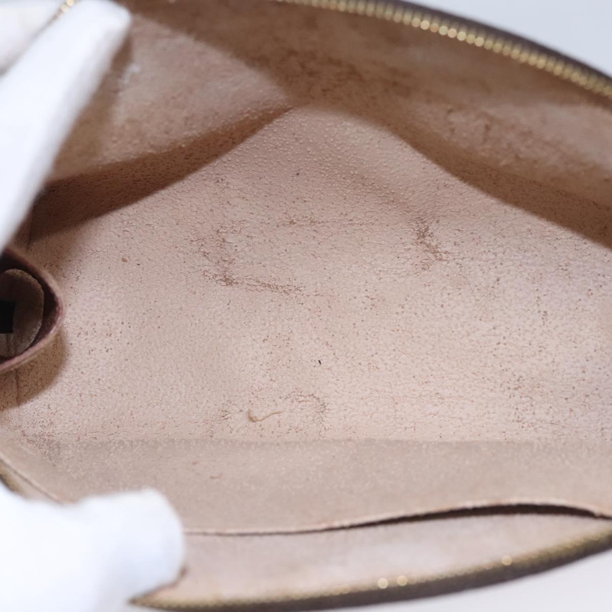 LOUIS VUITTON Monogram Trousse Demi Ronde Cosmetic Pouch M47520 LV Auth bs23103