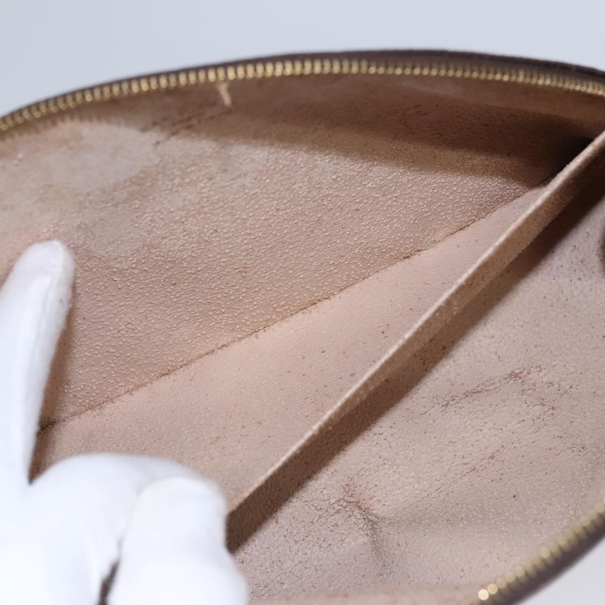 LOUIS VUITTON Monogram Trousse Demi Ronde Cosmetic Pouch M47520 LV Auth bs23103