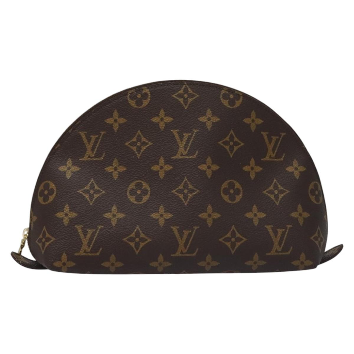 LOUIS VUITTON Monogram Trousse Demi Ronde Cosmetic Pouch M47520 LV Auth bs23103