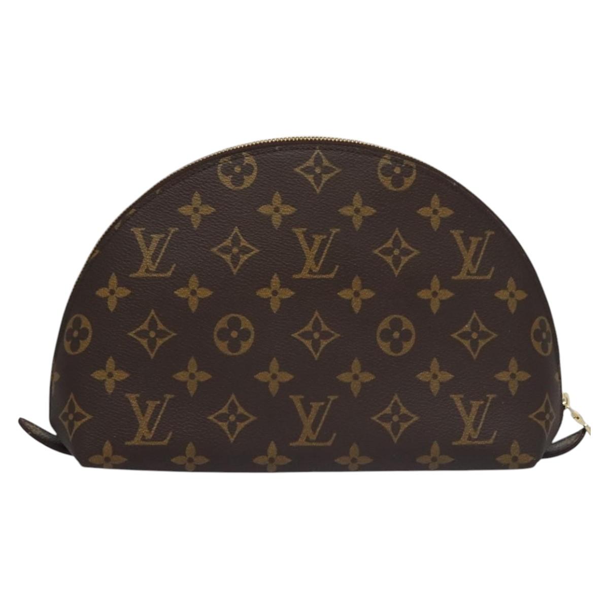 LOUIS VUITTON Monogram Trousse Demi Ronde Cosmetic Pouch M47520 LV Auth bs23103