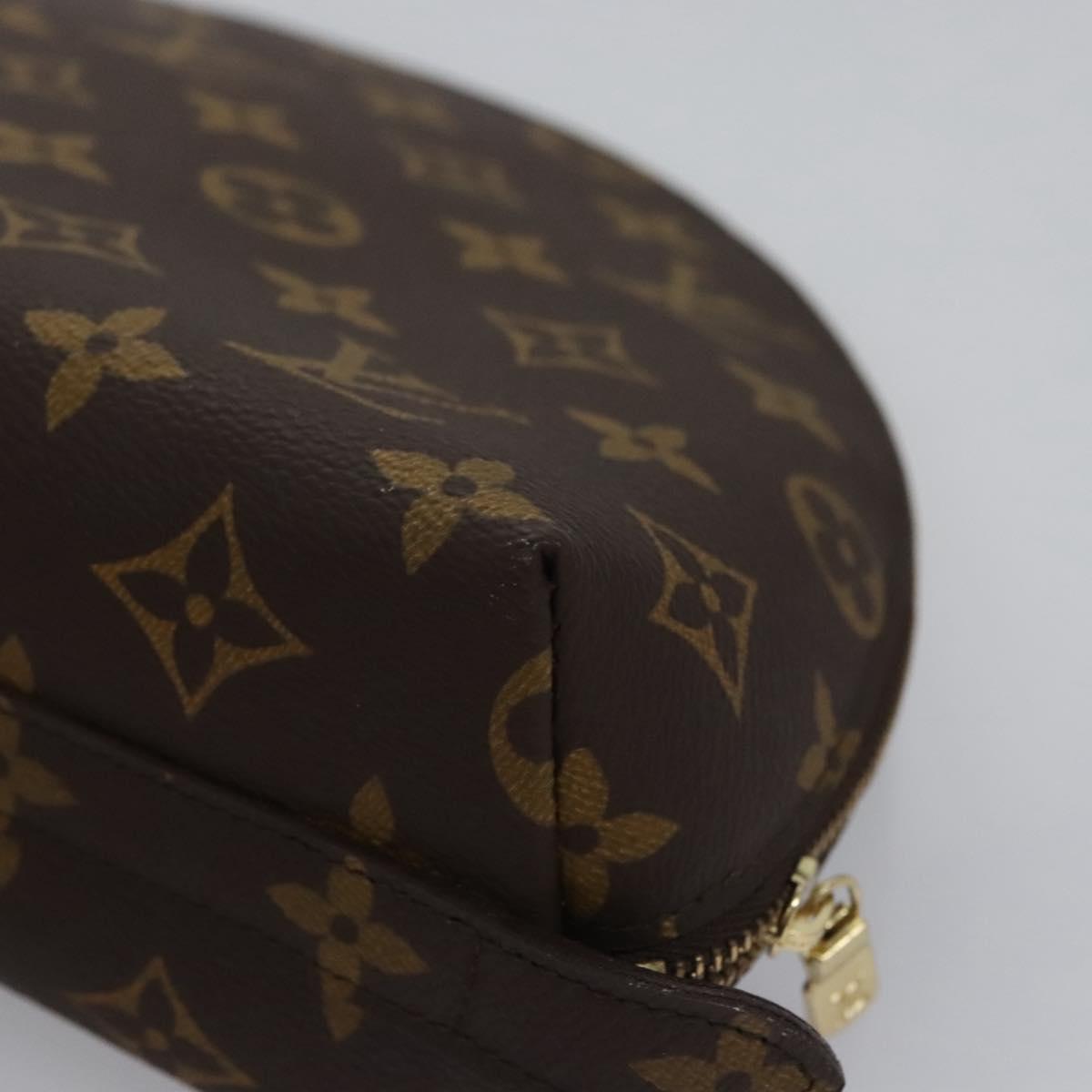 LOUIS VUITTON Monogram Trousse Demi Ronde Cosmetic Pouch M47520 LV Auth bs23103