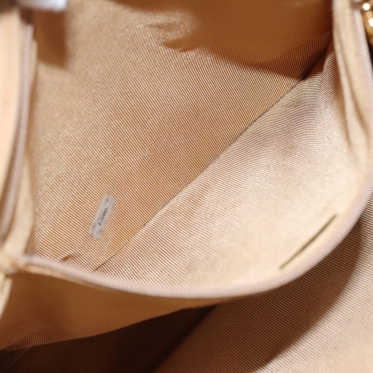 CHANEL Matelasse Shoulder Bag Lamb Skin Beige Gold CC Auth bs23120