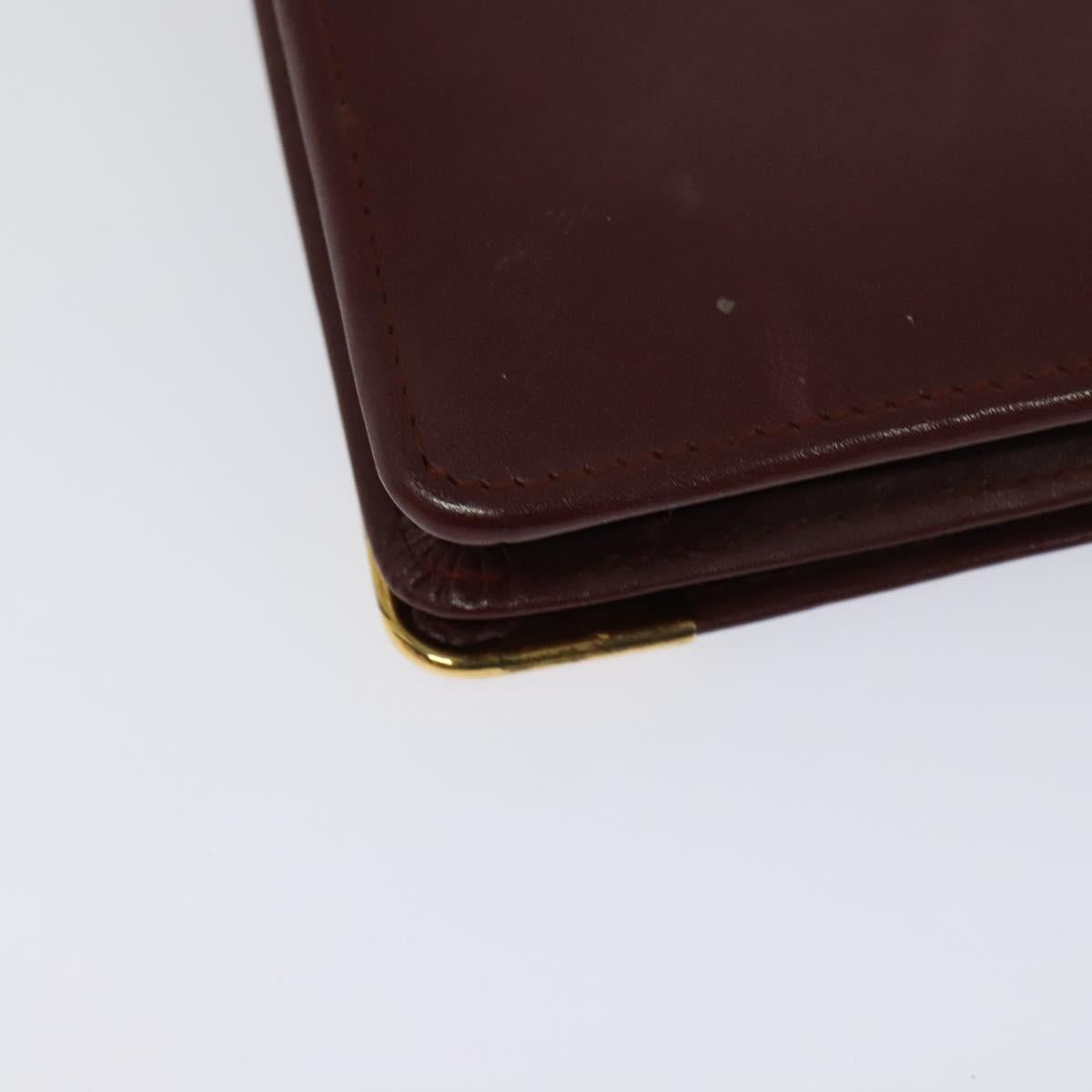 CARTIER Clutch Bag Leather 2Set Red Beige Auth bs23136