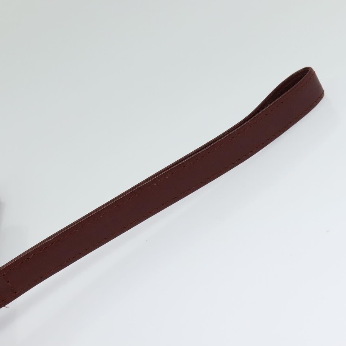 CARTIER Clutch Bag Leather 2Set Red Beige Auth bs23136