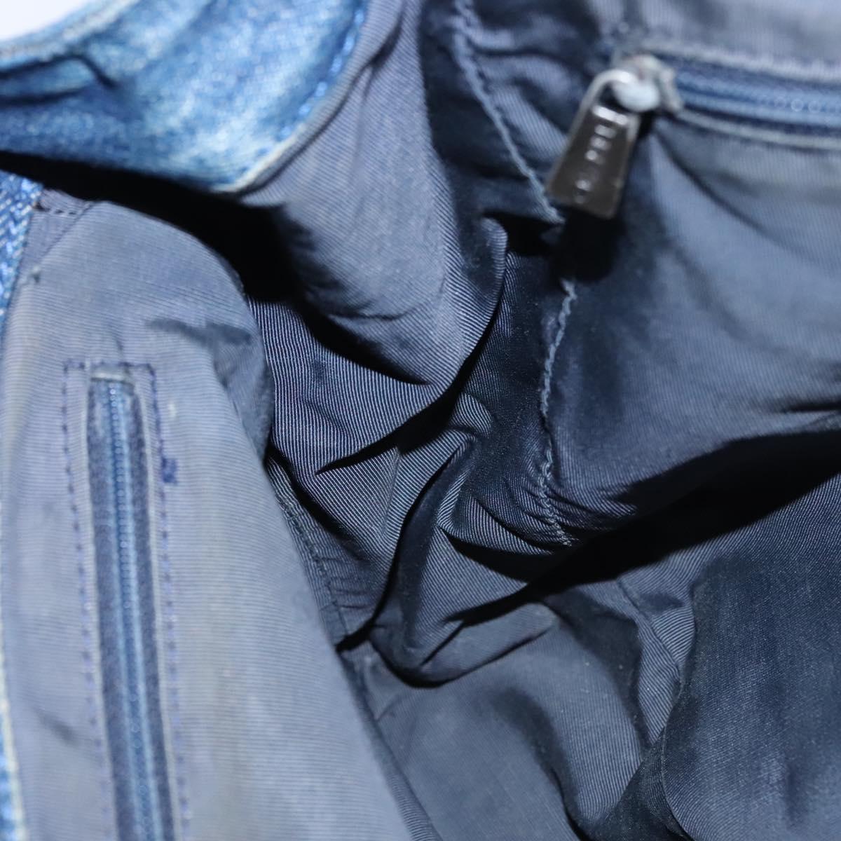 CHANEL Hand Bag Denim Blue CC Auth bs23137