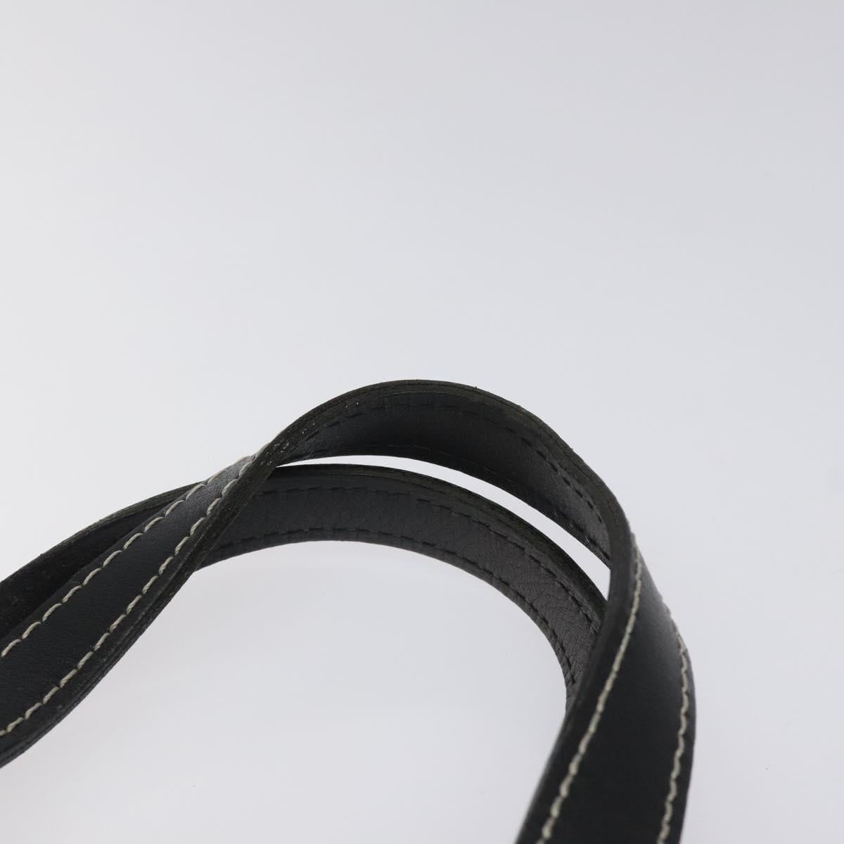 Burberrys Tote Bag Leather Black Auth bs23138