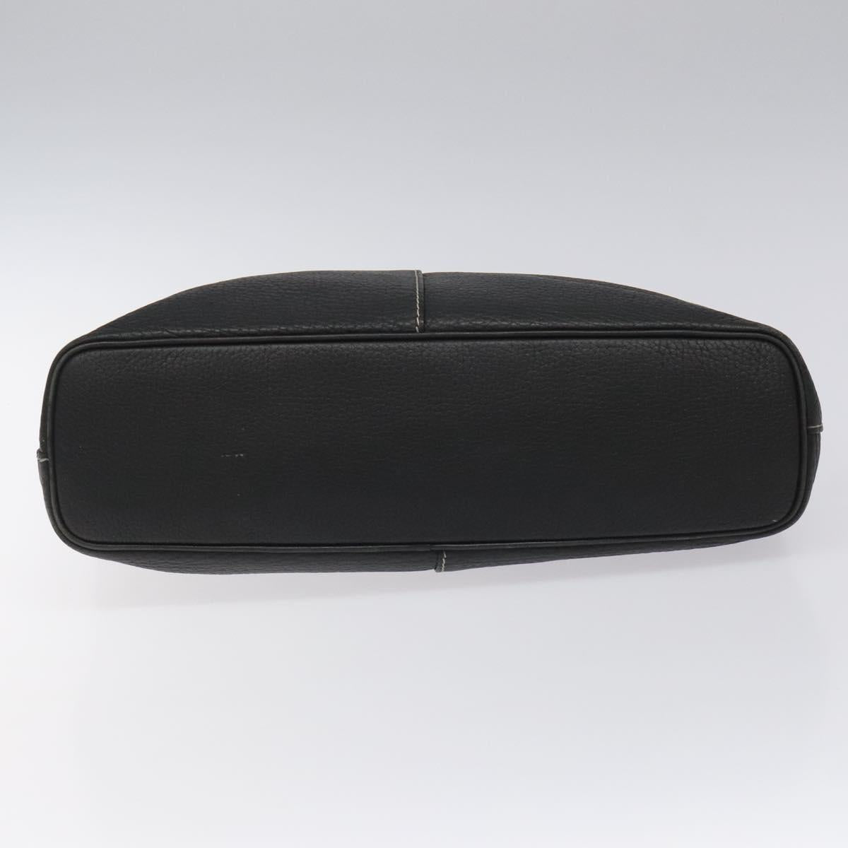 Burberrys Tote Bag Leather Black Auth bs23138