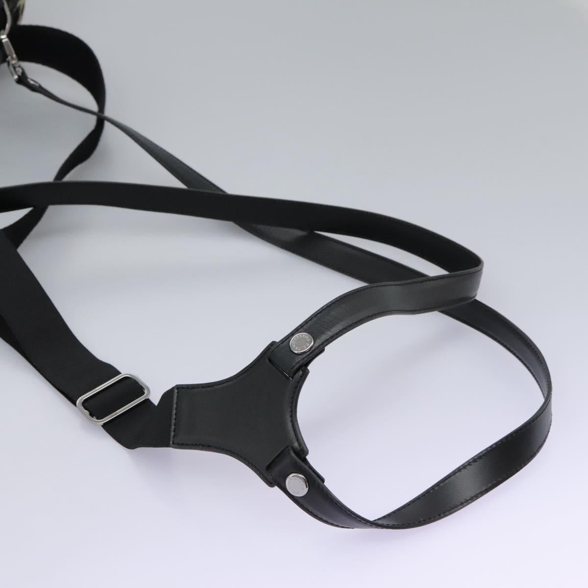 DOLCE&GABBANA Leopard Waist Bag Canvas Green Black Auth bs23142