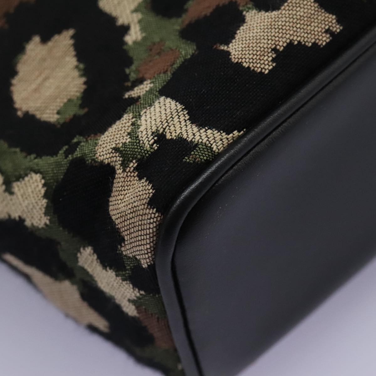 DOLCE&GABBANA Leopard Waist Bag Canvas Green Black Auth bs23142