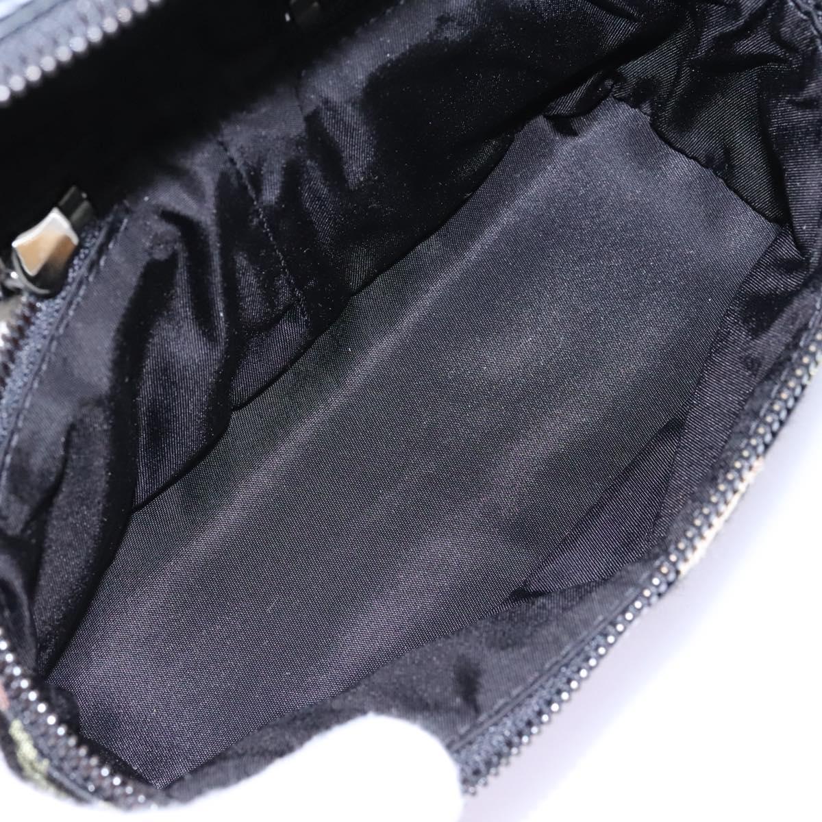 DOLCE&GABBANA Leopard Waist Bag Canvas Green Black Auth bs23142