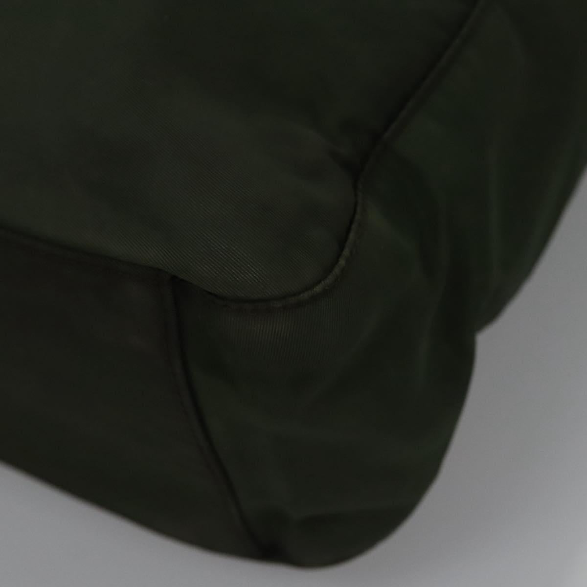 PRADA Hand Bag Nylon Green Silver Auth bs23150