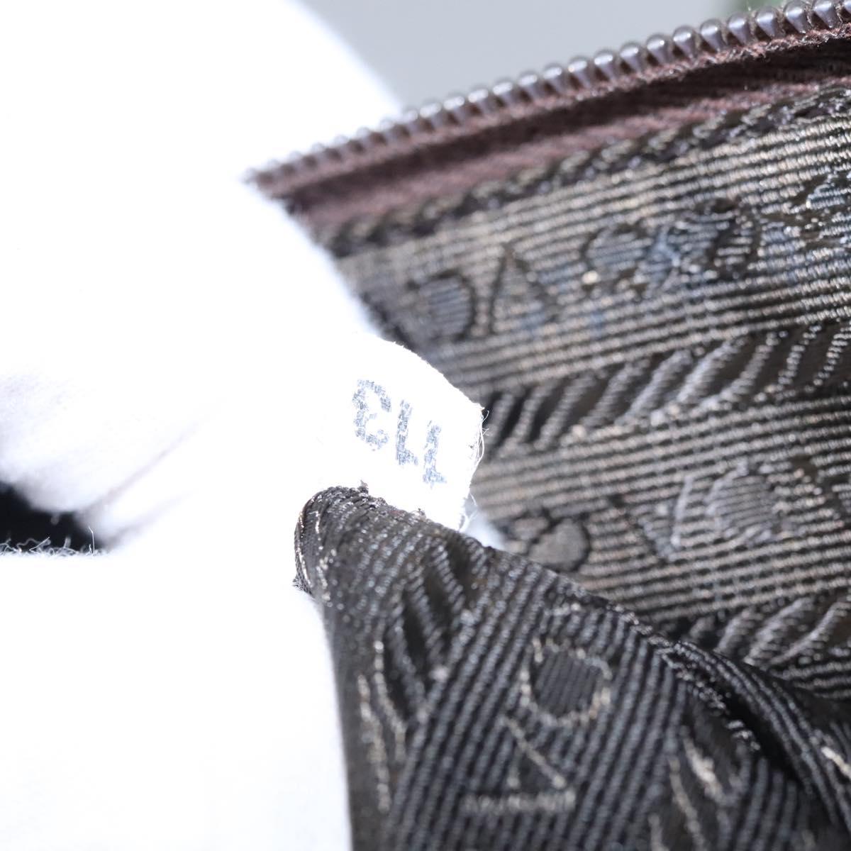 PRADA Hand Bag Nylon Green Silver Auth bs23150