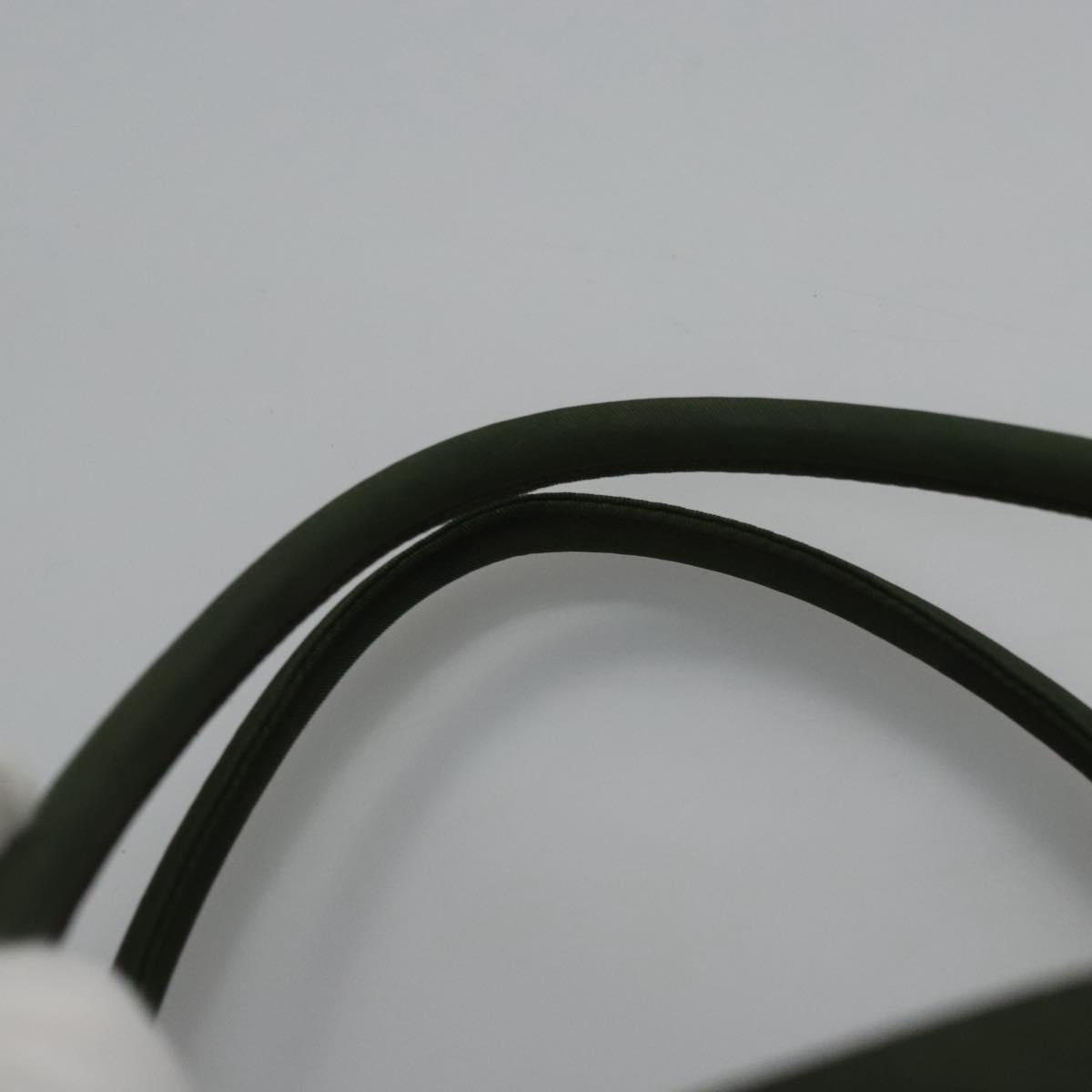 PRADA Hand Bag Nylon Green Silver Auth bs23150