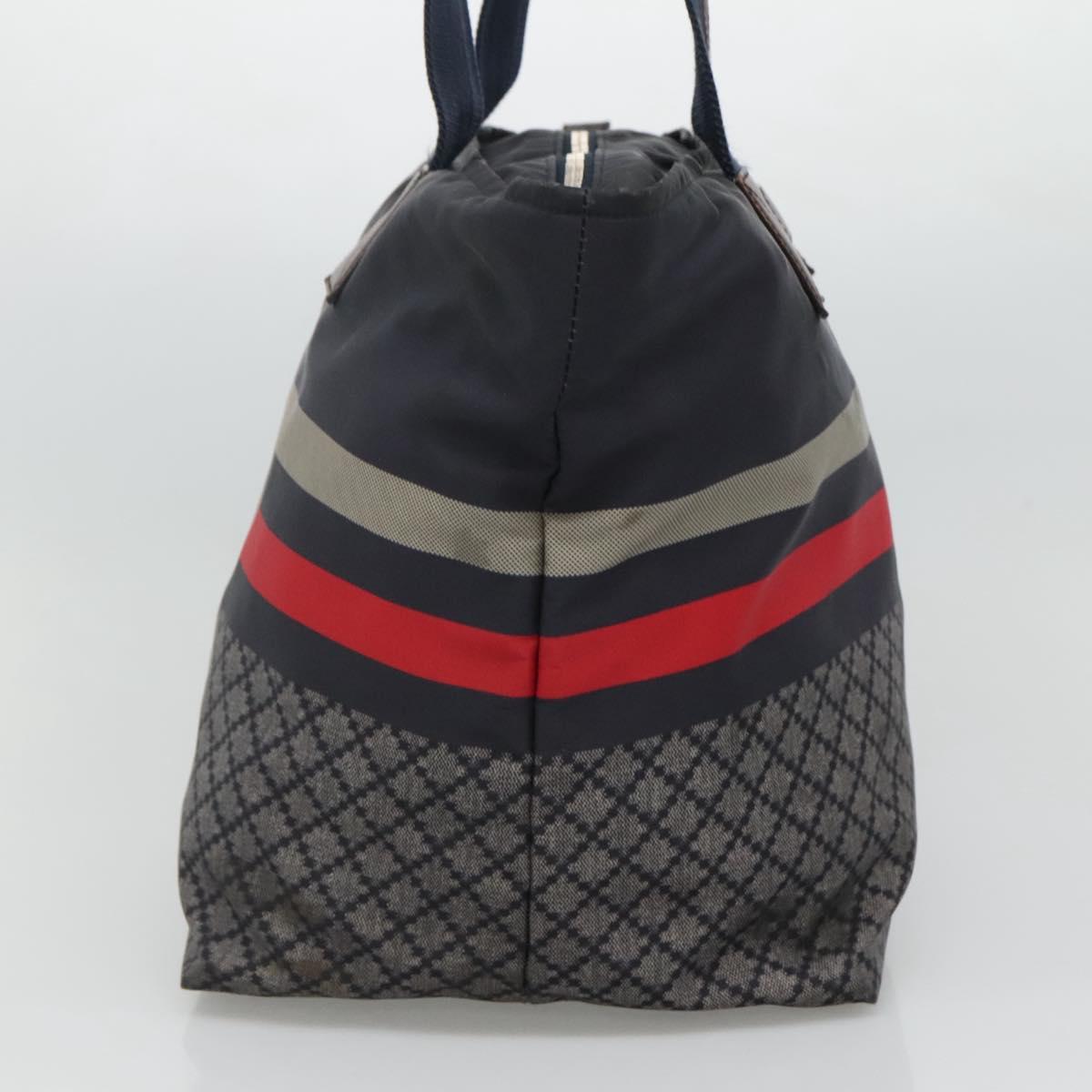 GUCCI Diamante Tote Bag Nylon Navy Silver 267922 Auth bs23152