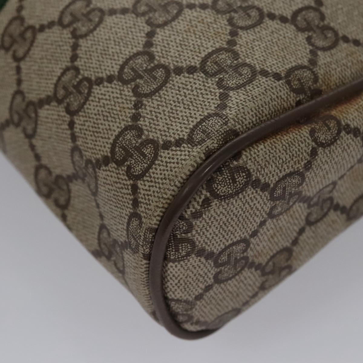 GUCCI GG Supreme Web Sherry Line Clutch Bag PVC Beige 89 01 012 Auth bs23153