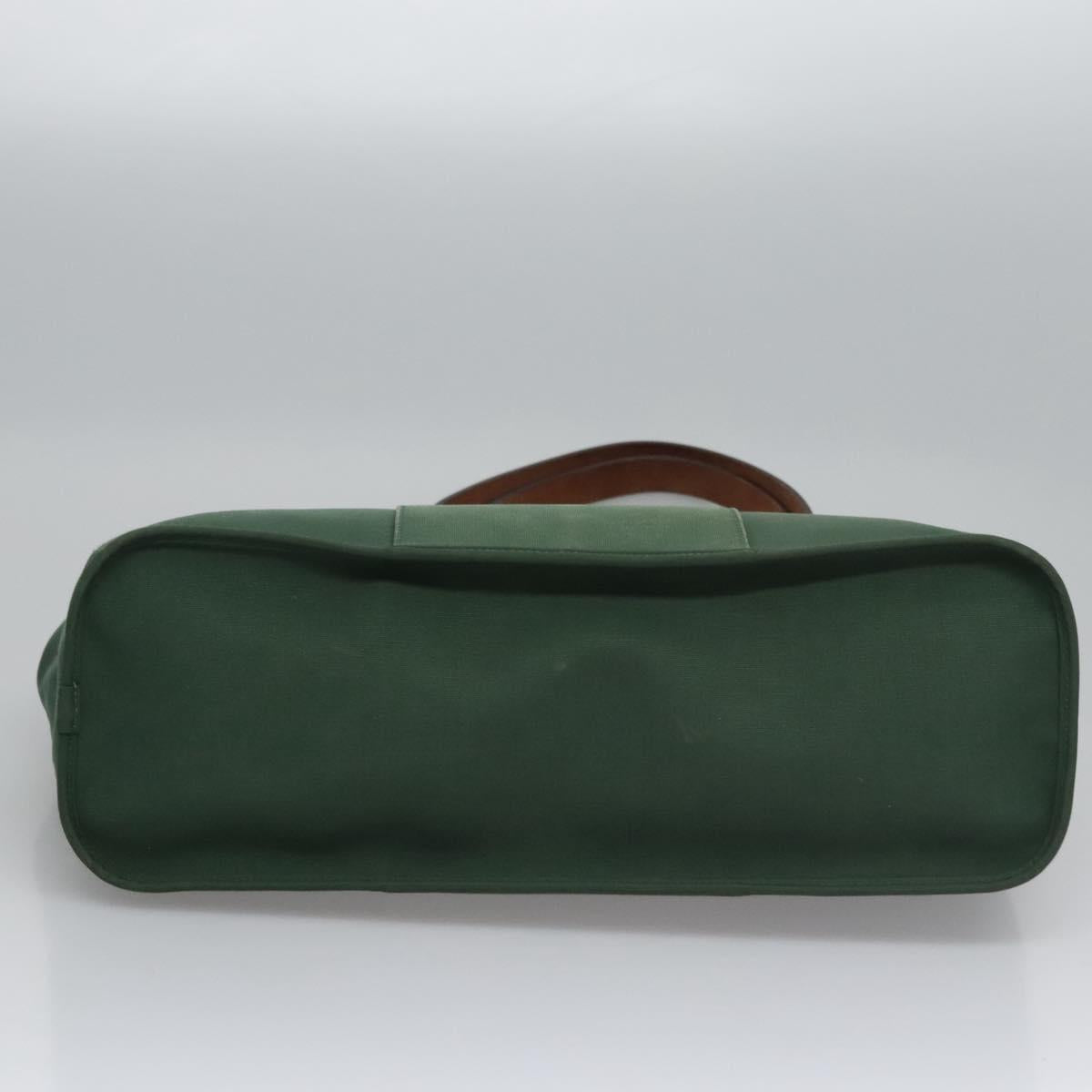 HERMES Kabak Elan PM Hand Bag Canvas 2way Green Auth bs23159