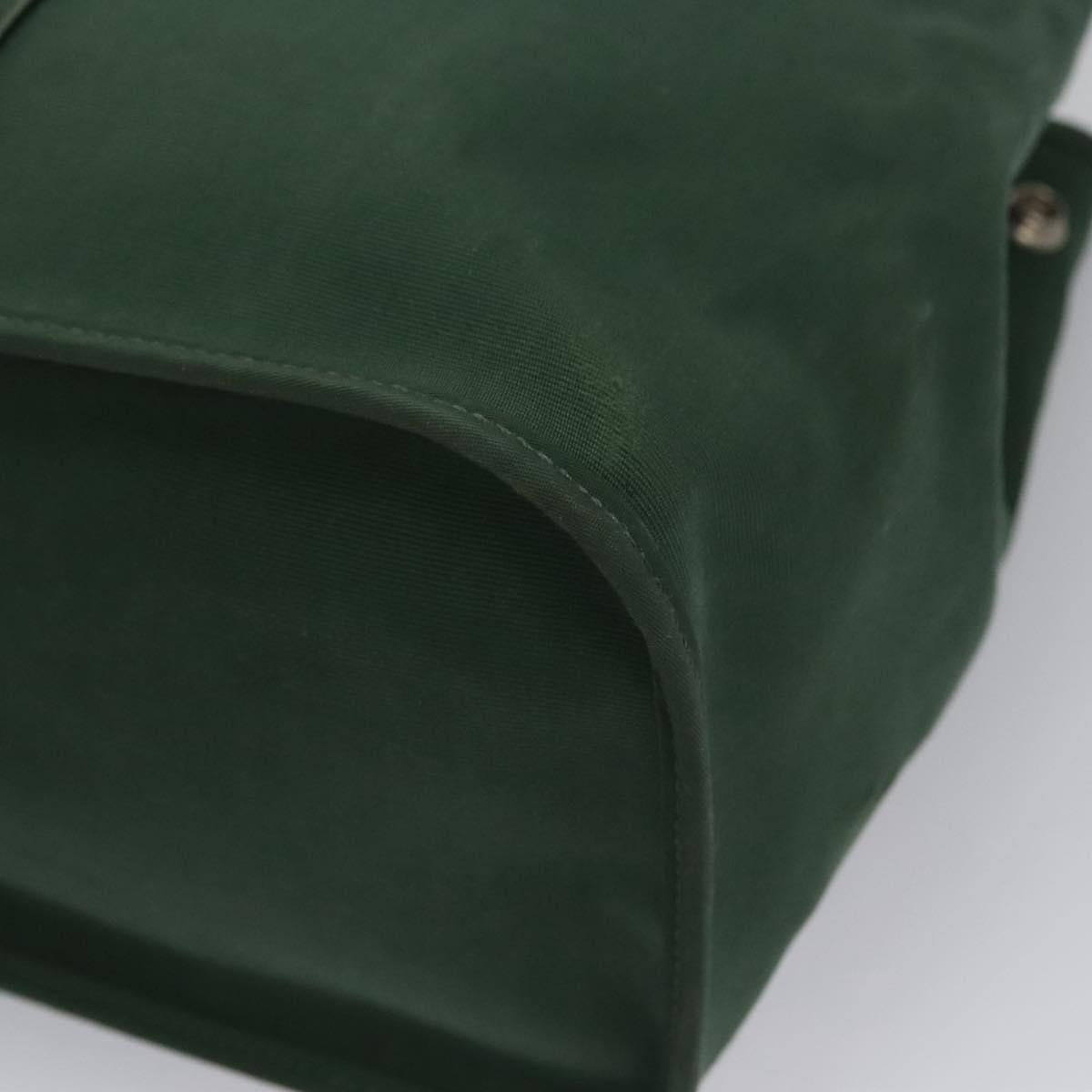 HERMES Kabak Elan PM Hand Bag Canvas 2way Green Auth bs23159