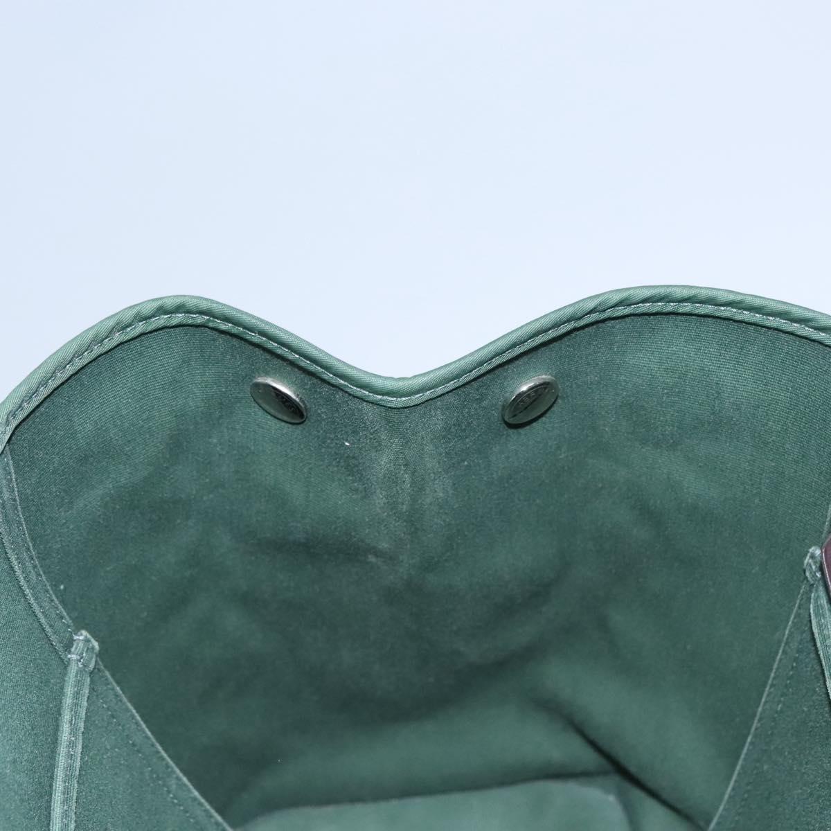 HERMES Kabak Elan PM Hand Bag Canvas 2way Green Auth bs23159