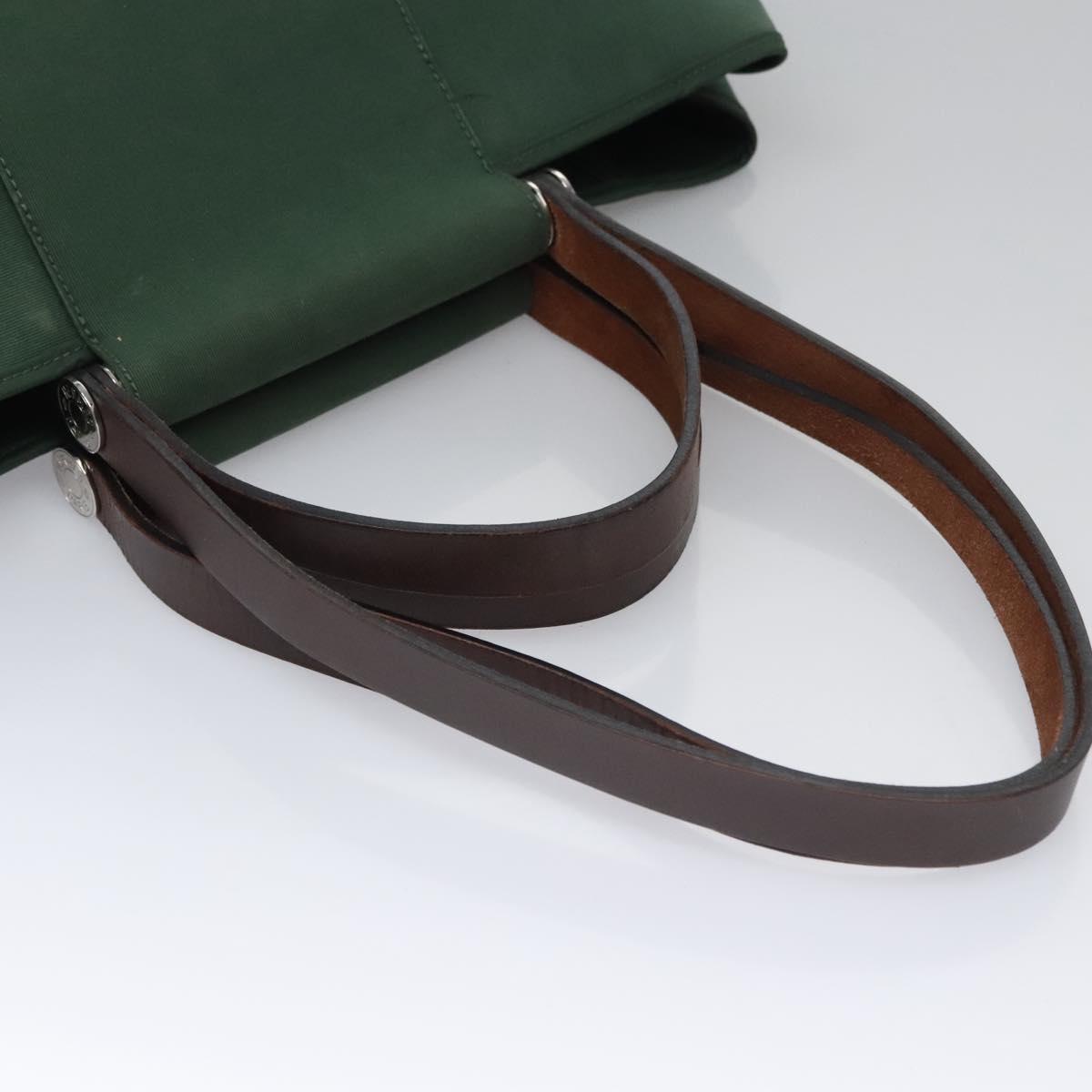 HERMES Kabak Elan PM Hand Bag Canvas 2way Green Auth bs23159