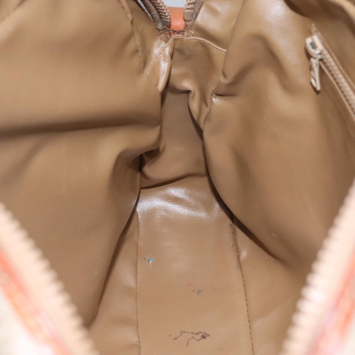 CELINE Macadam Canvas Shoulder Bag PVC Beige Gold Auth bs23175