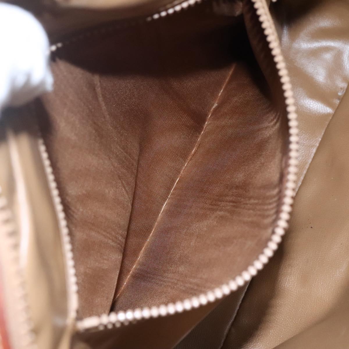 CELINE Macadam Canvas Shoulder Bag PVC Beige Gold Auth bs23175