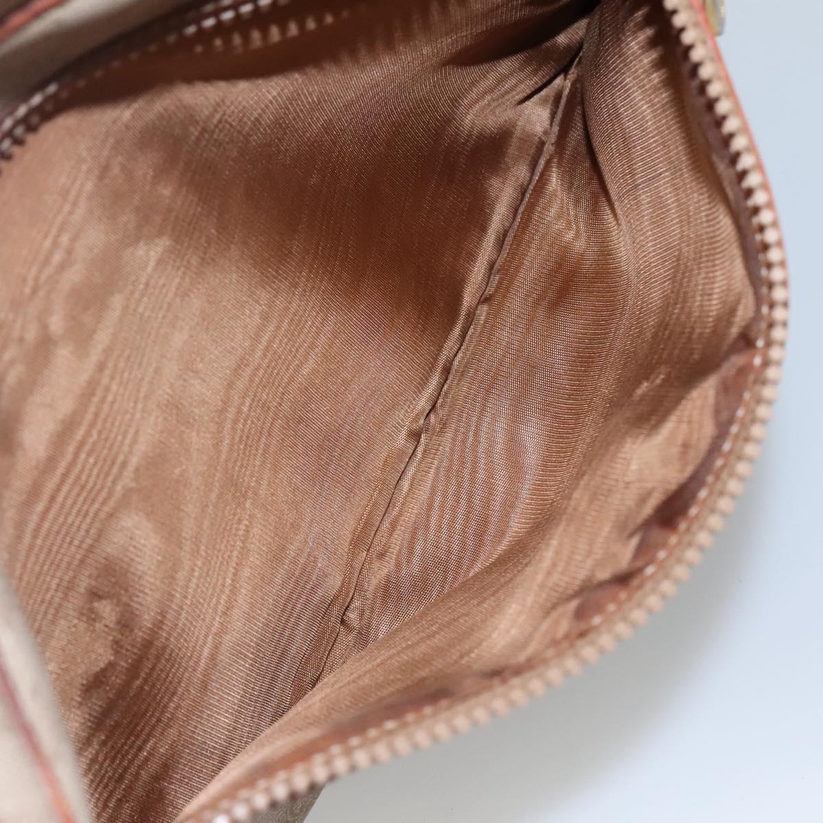 CELINE Macadam Canvas Shoulder Bag PVC Beige Gold Auth bs23175