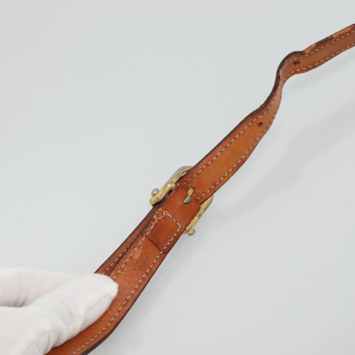 CELINE Macadam Canvas Shoulder Bag PVC Beige Gold Auth bs23175