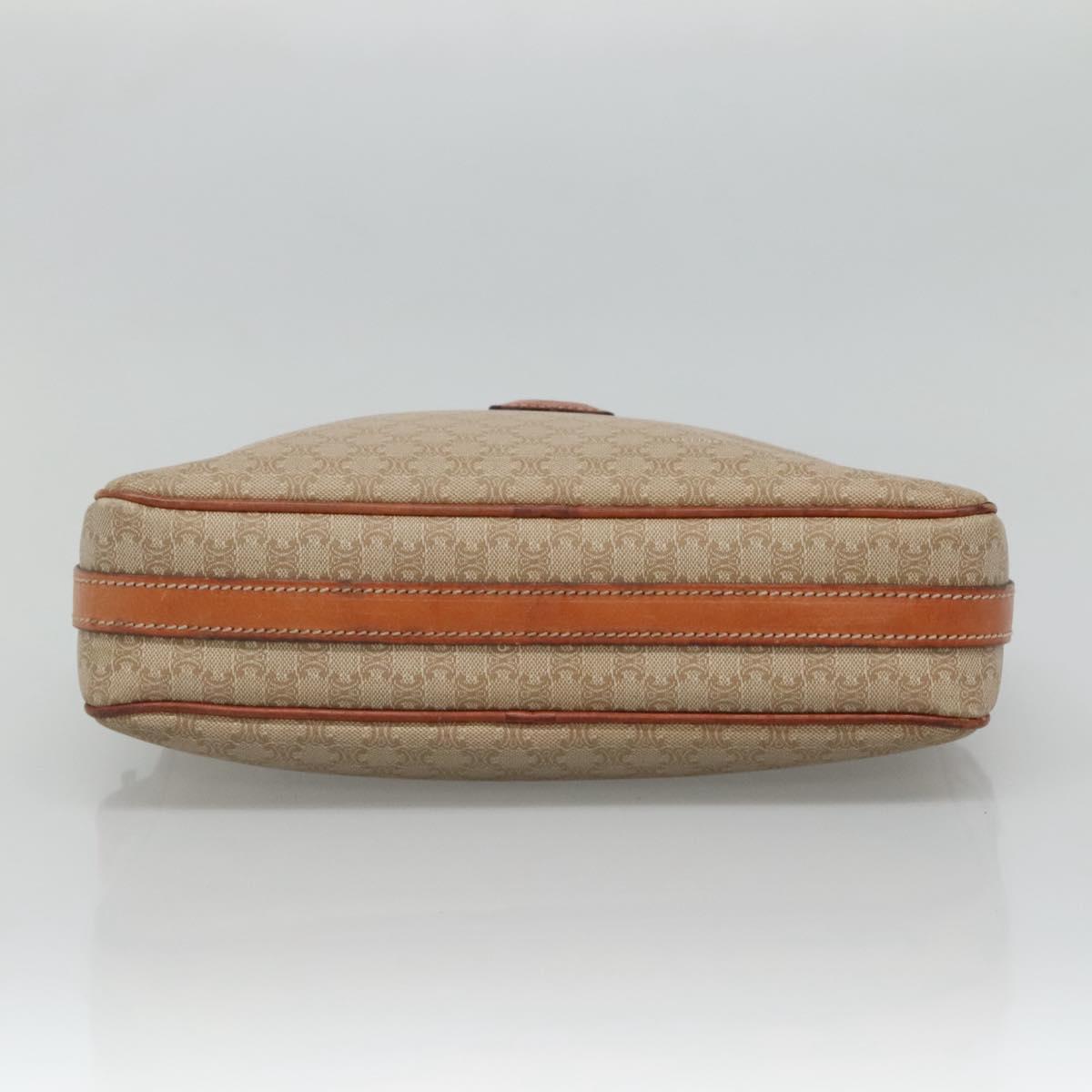 CELINE Macadam Canvas Shoulder Bag PVC Beige Gold Auth bs23175