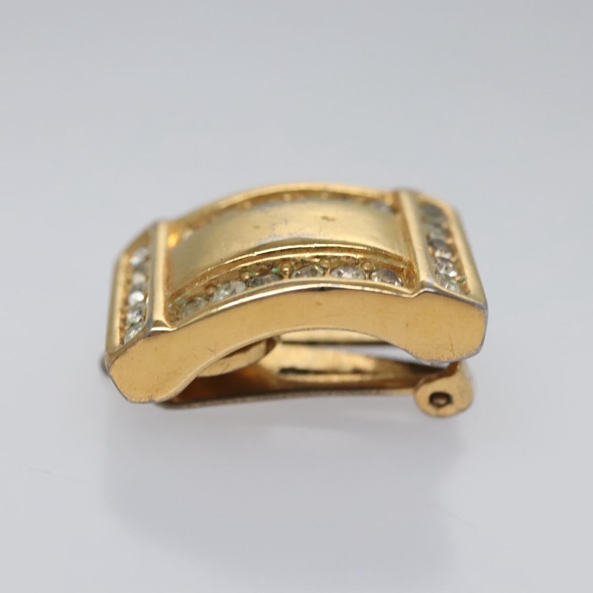 Christian Dior Earring Metal Gold Tone Auth bs23179