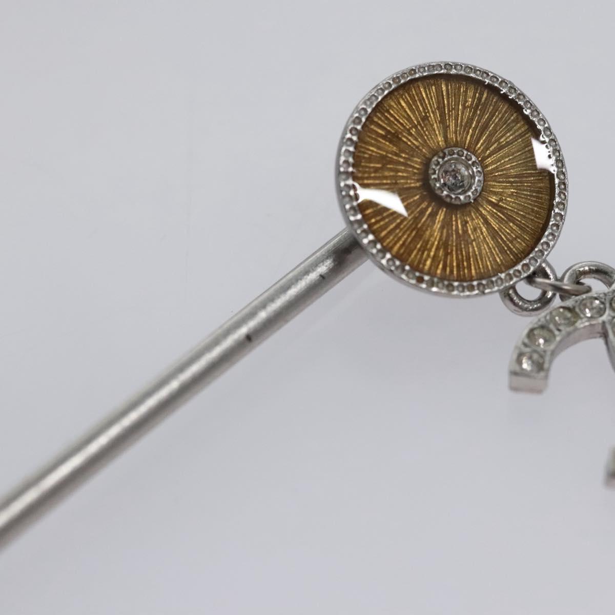 CHANEL Hairpin Pin Metal Silver LV Auth bs23181