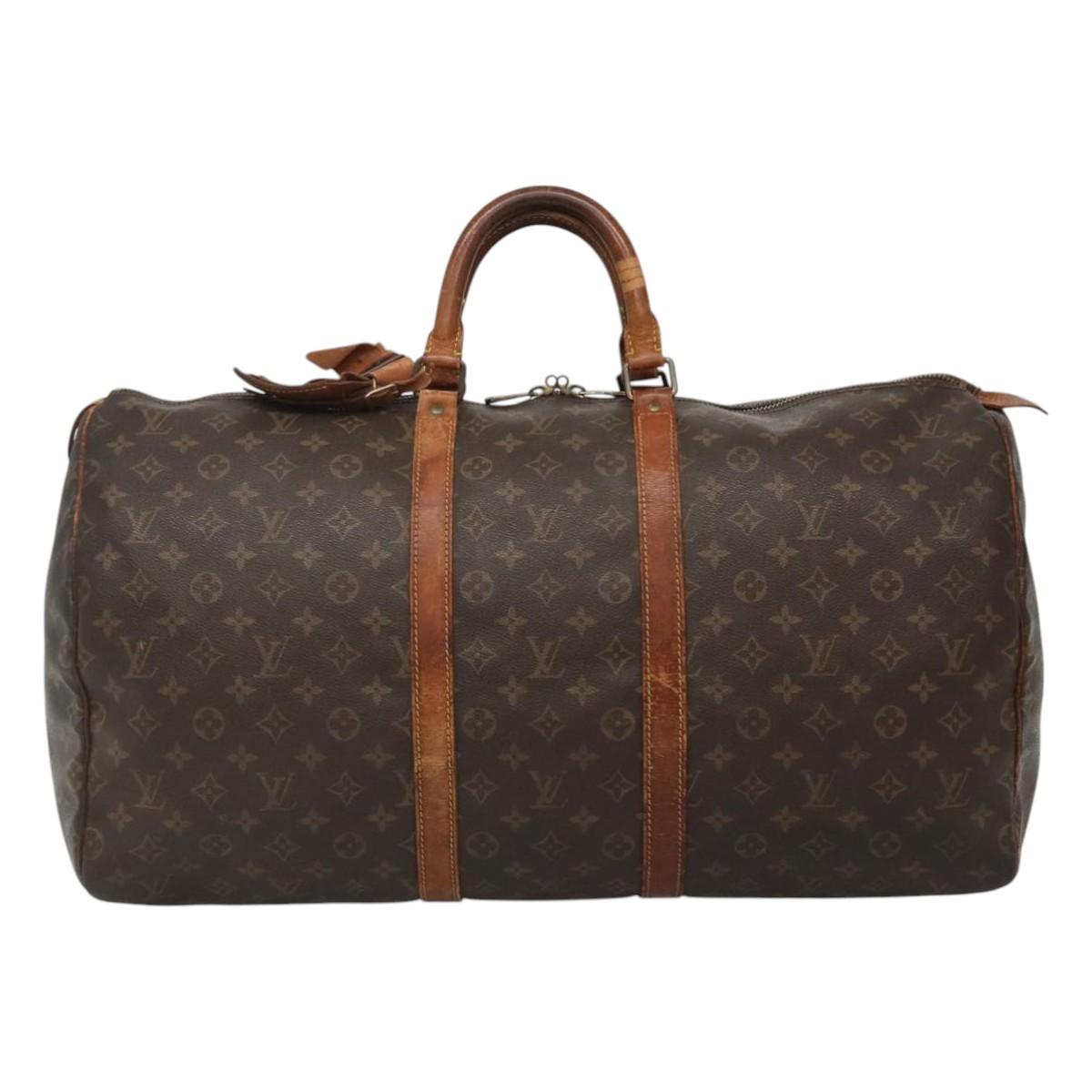 LOUIS VUITTON Monogram Keepall 55 Boston Bag M41424 LV Auth bs23192